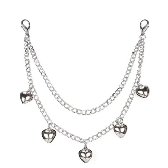 Double Layer Heart Charm Pendant – Purse, Handbag, Clutch, or Keychain Accessory - Picture 3 of 3